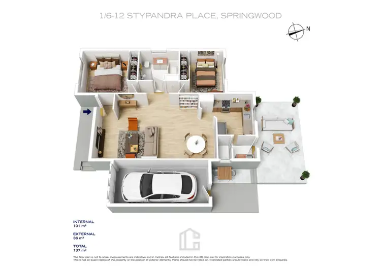 Floorplan of Homely villa listing, 1/6-12 Stypandra Place, Springwood NSW 2777
