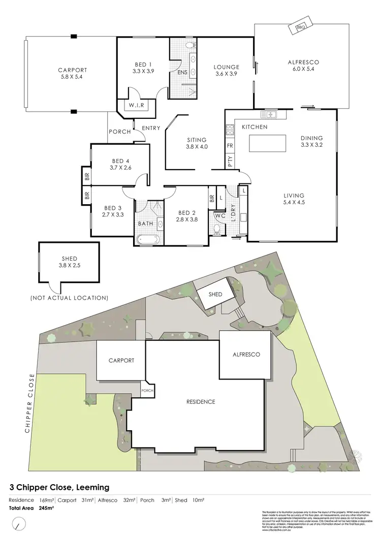 Floorplan of Homely house listing, 3 Chipper Close, Leeming WA 6149