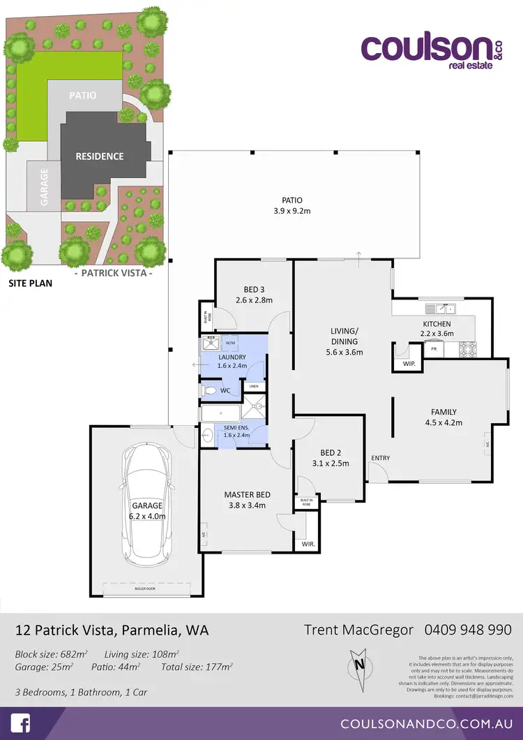Floorplan of Homely house listing, 12 Patrick Vista, Parmelia WA 6167