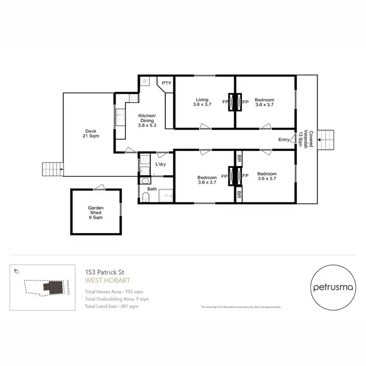 Floorplan of Homely house listing, 153 Patrick Street, West Hobart TAS 7000