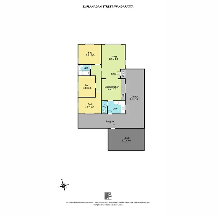Floorplan of Homely house listing, 22 Flanagan Street, Wangaratta VIC 3677