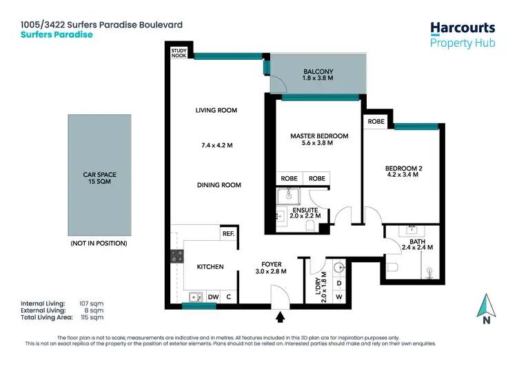 Floorplan of Homely apartment listing, 1005/3422 Surfers Paradise Boulevard, Surfers Paradise QLD 4217