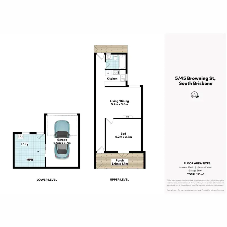 Floorplan of Homely unit listing, 5/45 Browning Street, South Brisbane QLD 4101