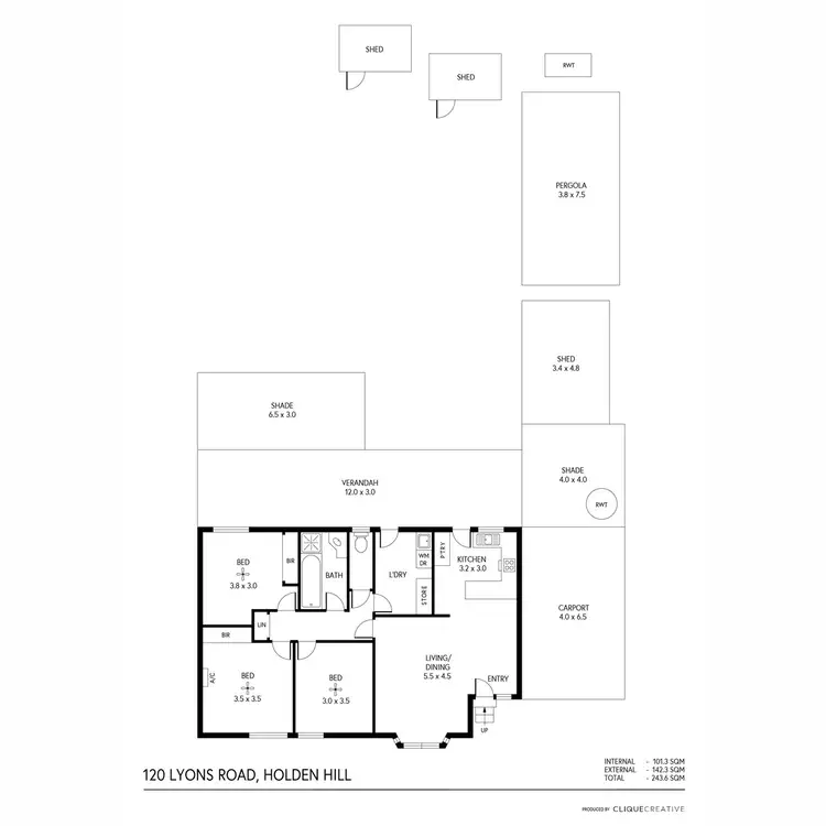Floorplan of Homely house listing, 120 Lyons Road, Holden Hill SA 5088