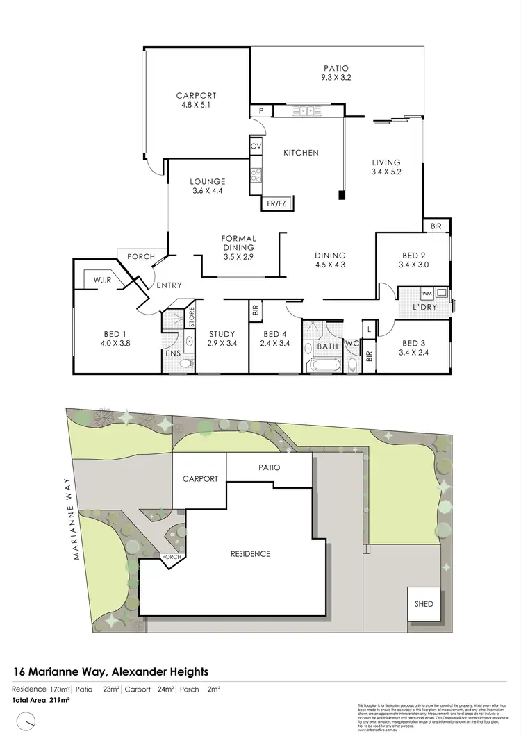 Floorplan of Homely house listing, 16 Marianne Way, Alexander Heights WA 6064