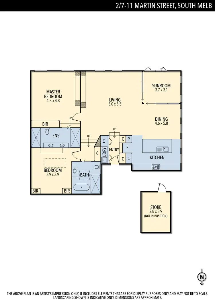 Floorplan of Homely apartment listing, 2/7-11 Martin Street, South Melbourne VIC 3205