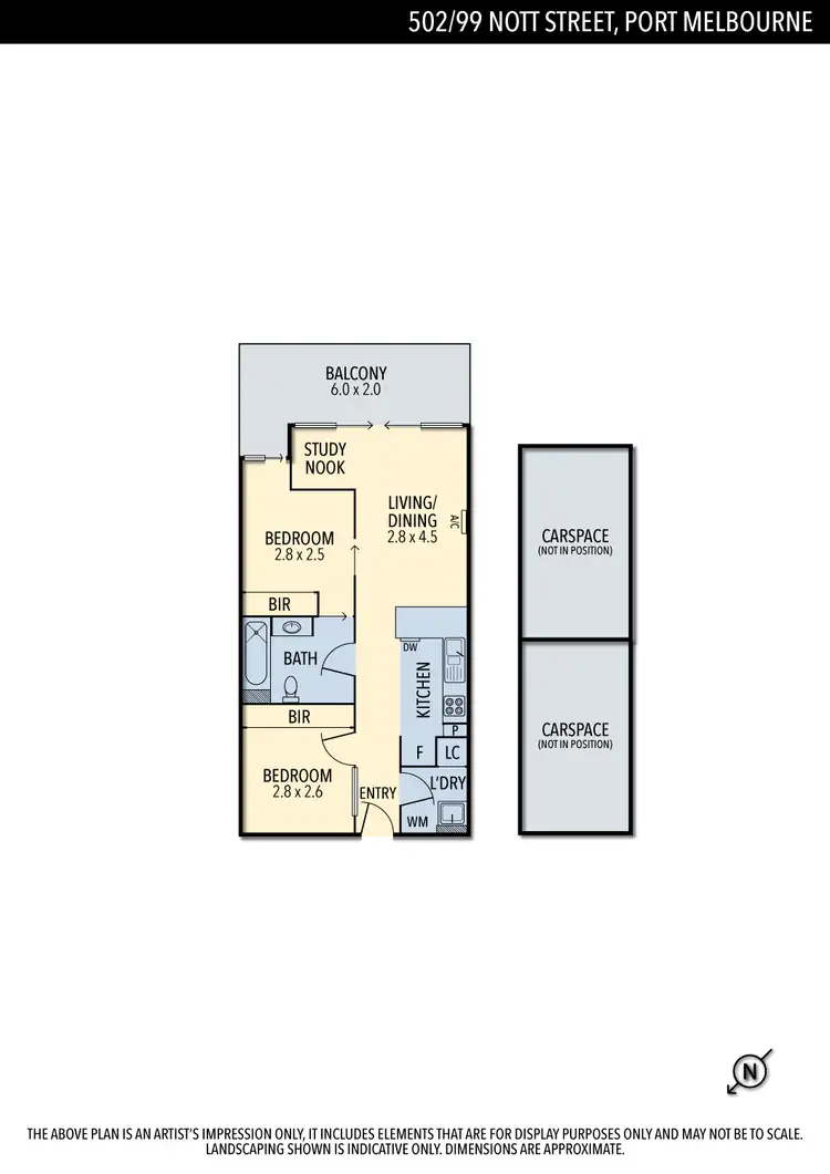 Floorplan of Homely apartment listing, 502/99 Nott Street, Port Melbourne VIC 3207