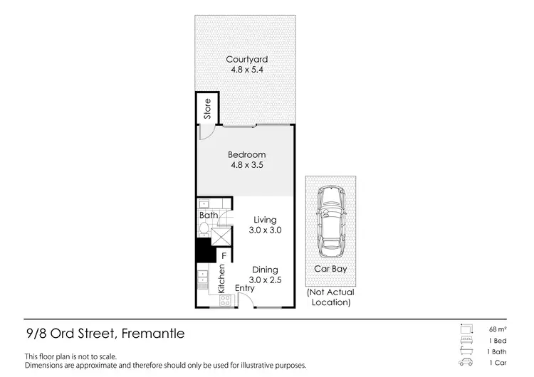 Floorplan of Homely unit listing, 9/8 Ord Street, Fremantle WA 6160