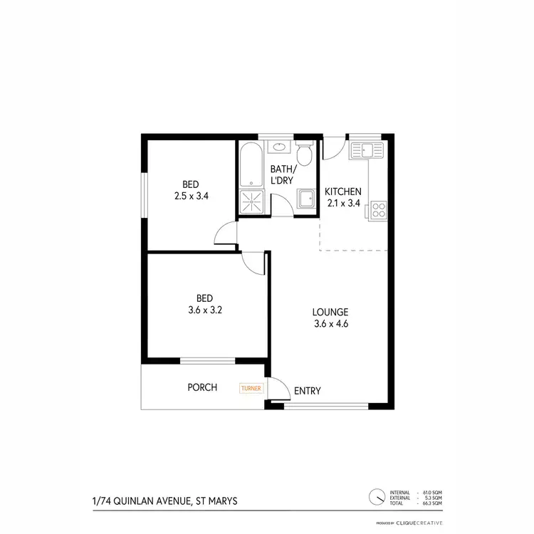 Floorplan of Homely block of units listing, 1-4/74 Quinlan Avenue, St Marys SA 5042