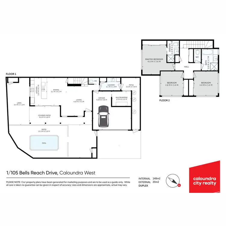 Floorplan of Homely unit listing, 1/105 Bells Reach Drive, Caloundra West QLD 4551