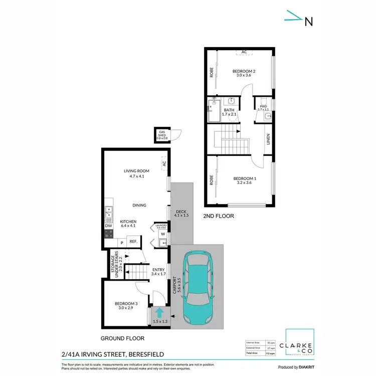 Floorplan of Homely unit listing, 2/41A Irving Street, Beresfield NSW 2322