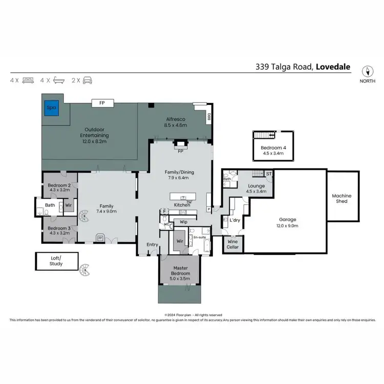 Floorplan of Homely rural property listing, 339 Talga Road, Lovedale NSW 2325