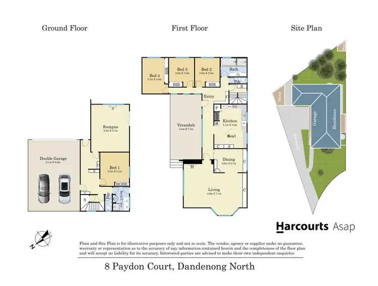 Floorplan of Homely house listing, 8 Paydon Court, Dandenong North VIC 3175