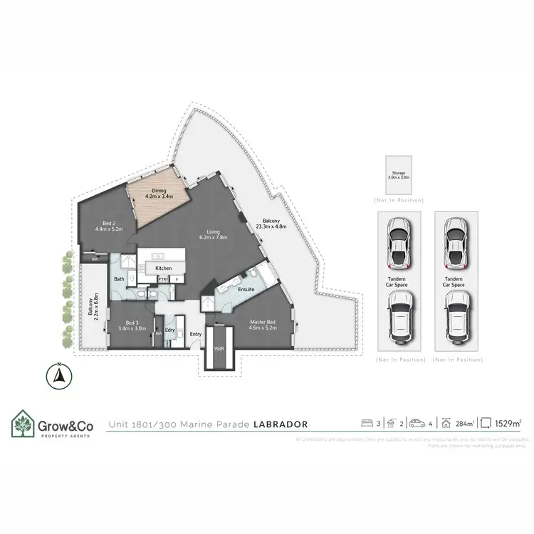 Floorplan of Homely apartment listing, 1801/300 Marine Parade, Labrador QLD 4215