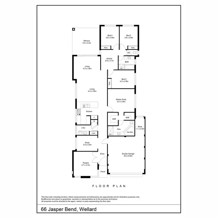 Floorplan of Homely house listing, 66 Jasper Bend, Wellard WA 6170