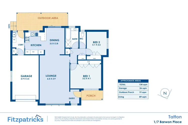 Floorplan of Homely unit listing, 1/7 Barwon Place, Tatton NSW 2650