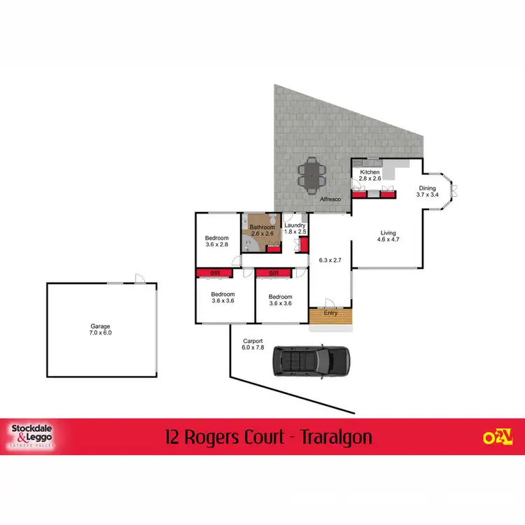 Floorplan of Homely house listing, 12 Rogers Court, Traralgon VIC 3844