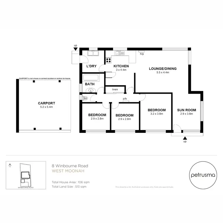 Floorplan of Homely house listing, 8 Winbourne Road, West Moonah TAS 7009