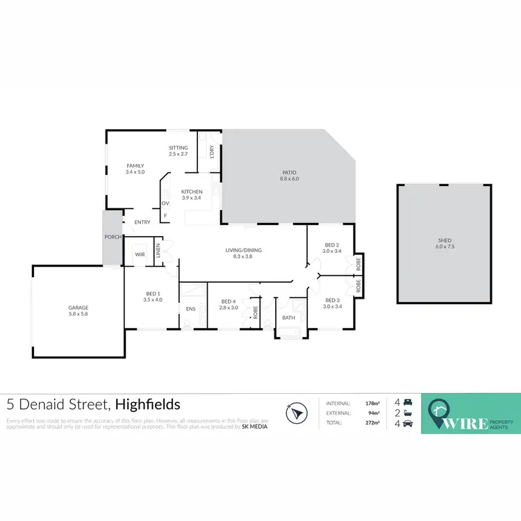 Floorplan of Homely house listing, 5 Denaid Street, Highfields QLD 4352