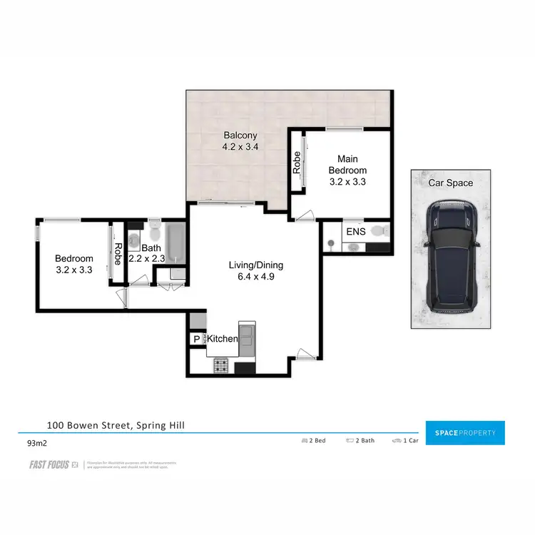 Floorplan of Homely apartment listing, 1002/100 Bowen Street, Spring Hill QLD 4000