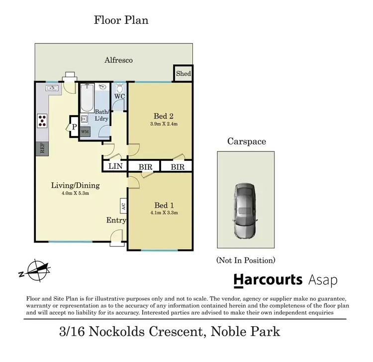 Floorplan of Homely unit listing, 3/16 Nockolds Crescent, Noble Park VIC 3174