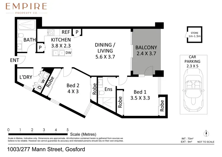 Floorplan of Homely apartment listing, 1003/277 Mann Street, Gosford NSW 2250
