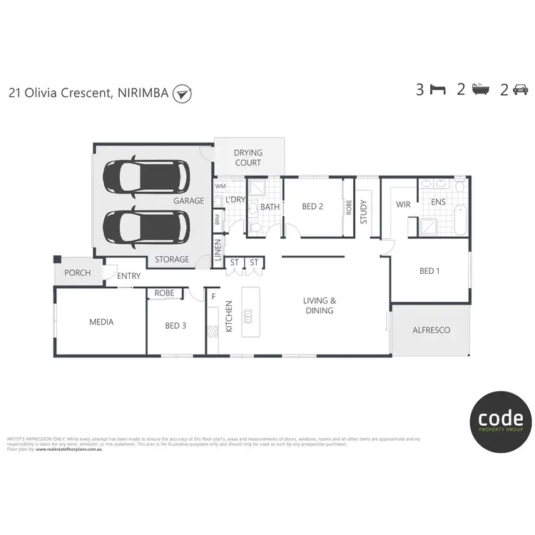 Floorplan of Homely house listing, 21 Olivia Crescent, Nirimba QLD 4551