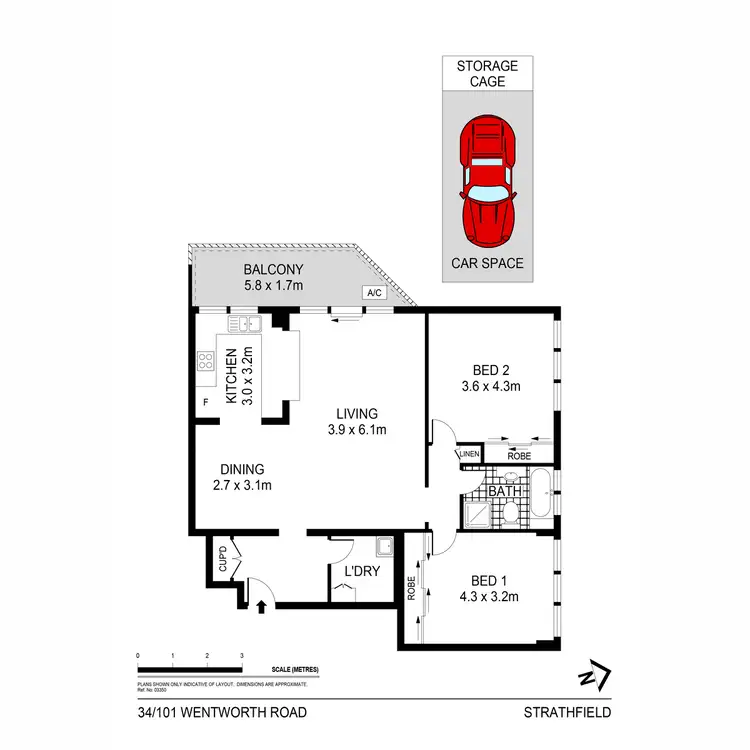 Floorplan of Homely apartment listing, 34/101 Wentworth Road, Strathfield NSW 2135