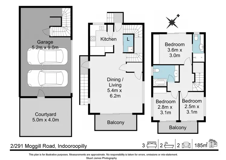 Floorplan of Homely townhouse listing, 2/291 Moggill Road, Indooroopilly QLD 4068