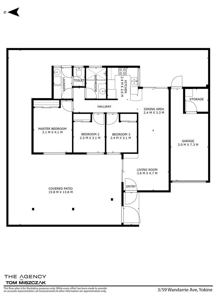 Floorplan of Homely villa listing, 3/59 Wandarrie Avenue, Yokine WA 6060