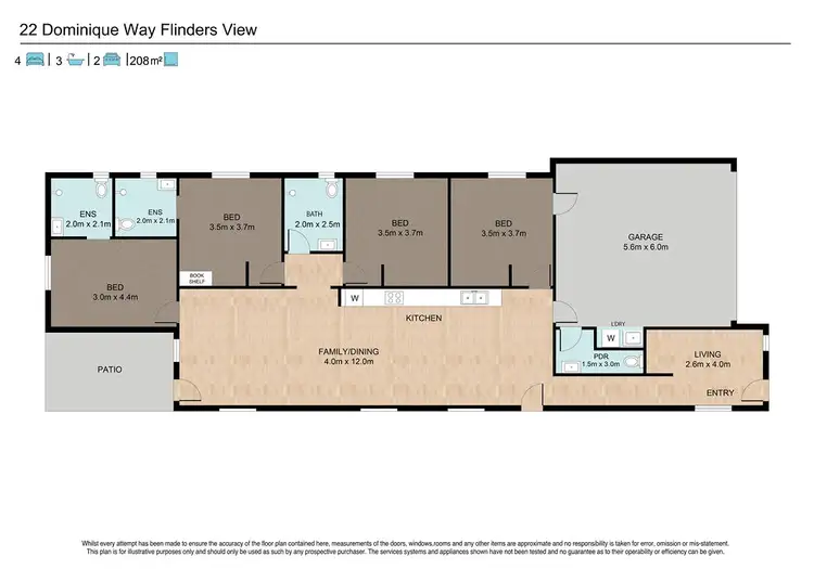 Floorplan of Homely house listing, 22 Dominique Way, Flinders View QLD 4305