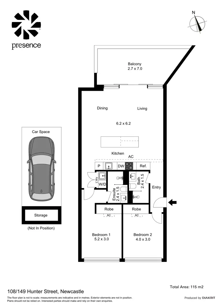 Floorplan of Homely apartment listing, 108/149 Hunter Street, Newcastle NSW 2300
