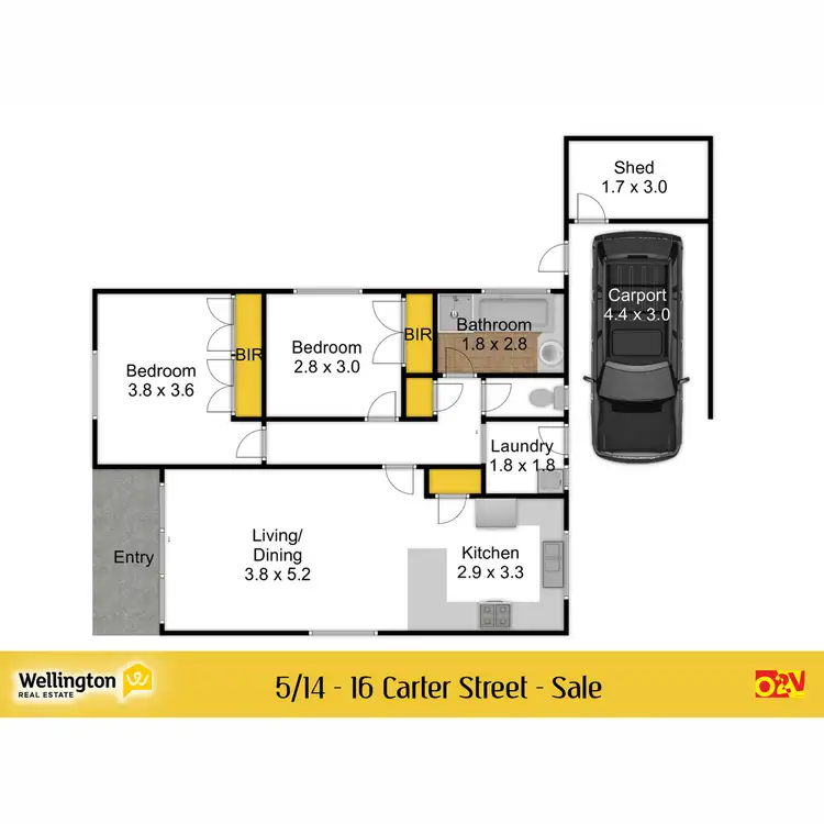 Floorplan of Homely unit listing, 5/14-16 Carter Street, Sale VIC 3850