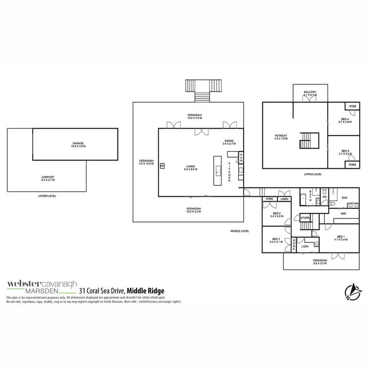 Floorplan of Homely house listing, 31-33 Coral Sea Drive, Middle Ridge QLD 4350