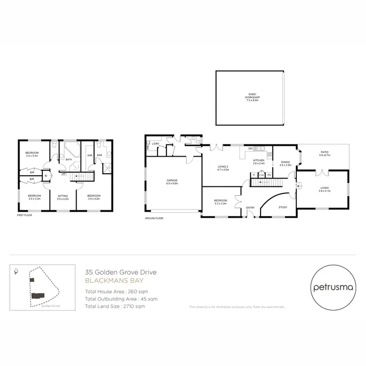 Floorplan of Homely house listing, 35 Golden Grove Drive, Blackmans Bay TAS 7052