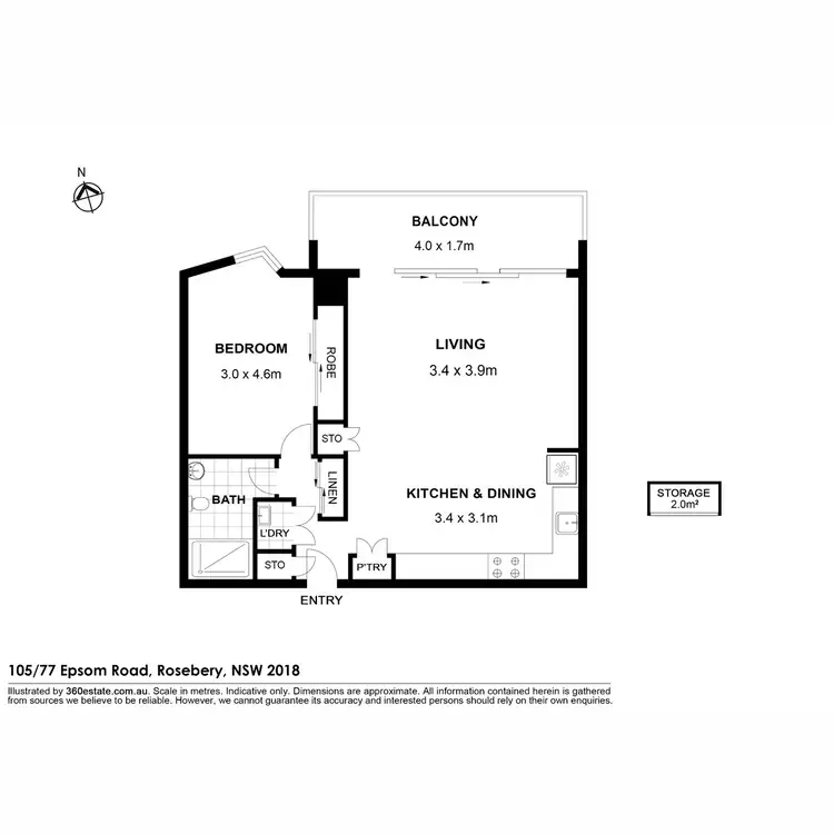 Floorplan of Homely apartment listing, 105/77 Epsom Road, Rosebery NSW 2018