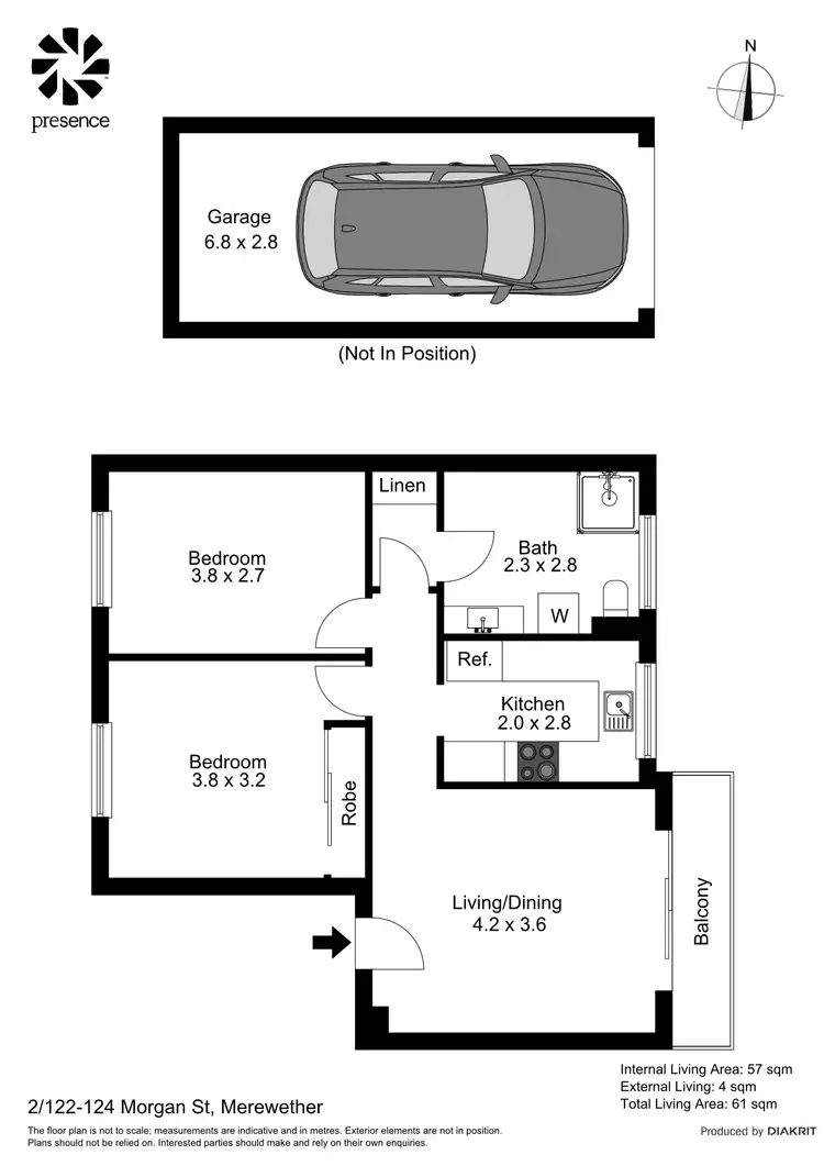 Floorplan of Homely apartment listing, 2/122-124 Morgan Street, Merewether NSW 2291