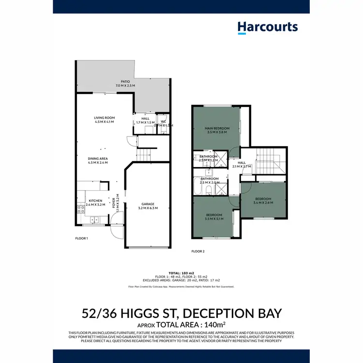 Floorplan of Homely townhouse listing, 52/36 Higgs Street, Deception Bay QLD 4508