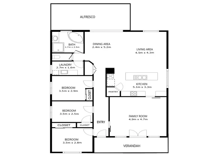 Floorplan of Homely house listing, 14 Richardson Street, Wodonga VIC 3690