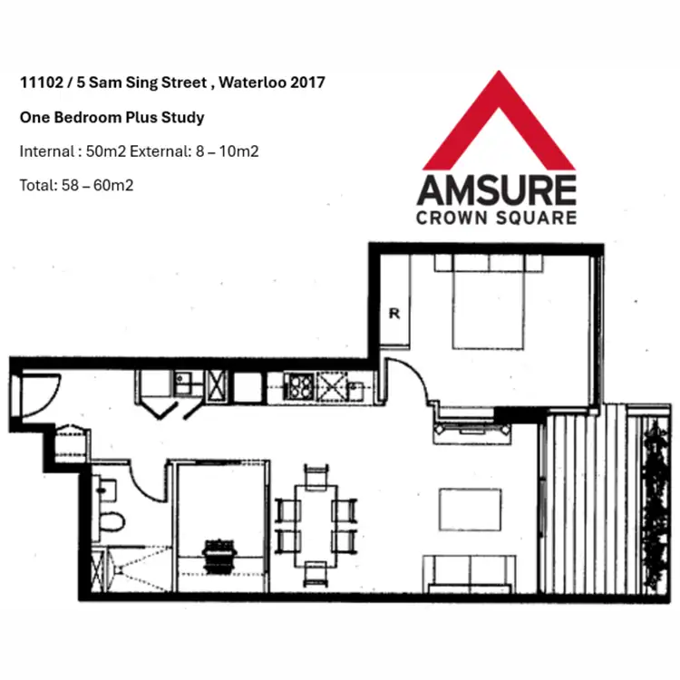 Floorplan of Homely apartment listing, 11102/5 Sam Sing Street, Waterloo NSW 2017