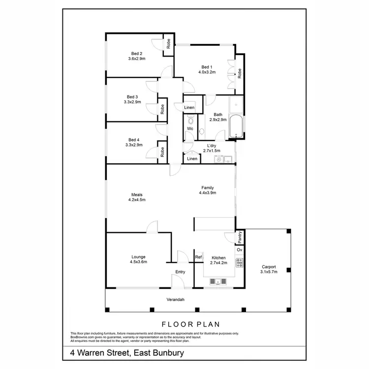 Floorplan of Homely house listing, 4 Warren Street, East Bunbury WA 6230