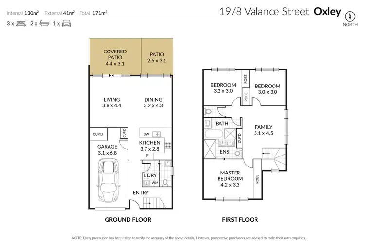 Floorplan of Homely townhouse listing, 19/8 Valance Street, Oxley QLD 4075