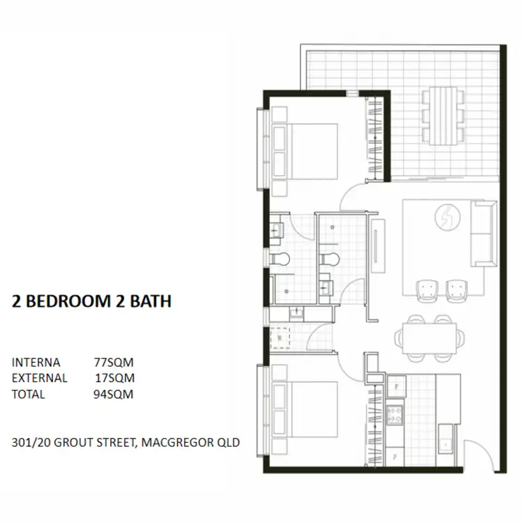 Floorplan of Homely apartment listing, 301/20 Grout Street, Macgregor QLD 4109