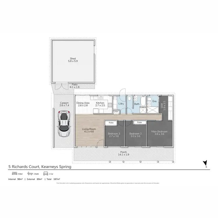Floorplan of Homely house listing, 5 Richards Court, Kearneys Spring QLD 4350