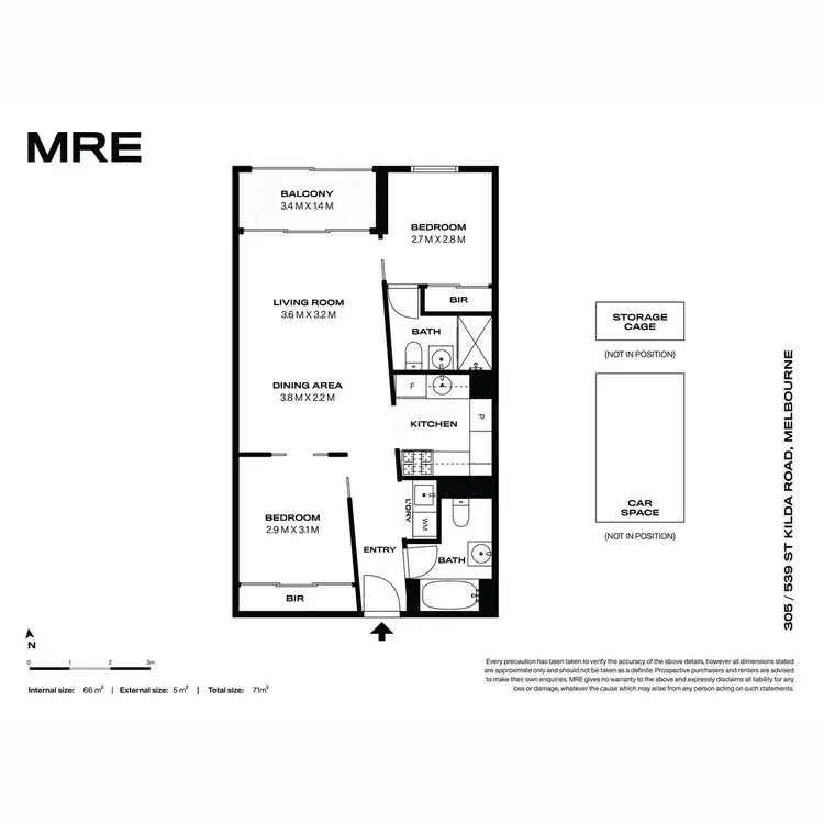 Floorplan of Homely apartment listing, 305/539 St Kilda Road, Melbourne VIC 3004
