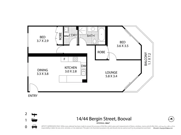 Floorplan of Homely unit listing, 14/44 Bergin Street, Booval QLD 4304