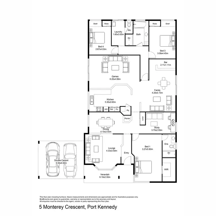 Floorplan of Homely house listing, 5 Monterey Crescent, Warnbro WA 6169
