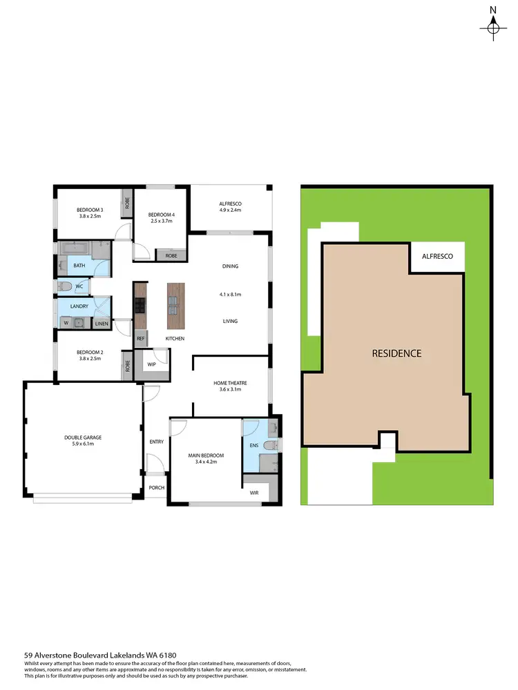 Floorplan of Homely house listing, 59 Alverstone Boulevard, Lakelands WA 6180