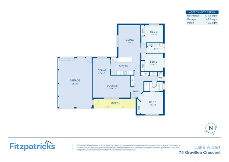 Floorplan of Homely house listing, 75 Grevillea Crescent, Lake Albert NSW 2650