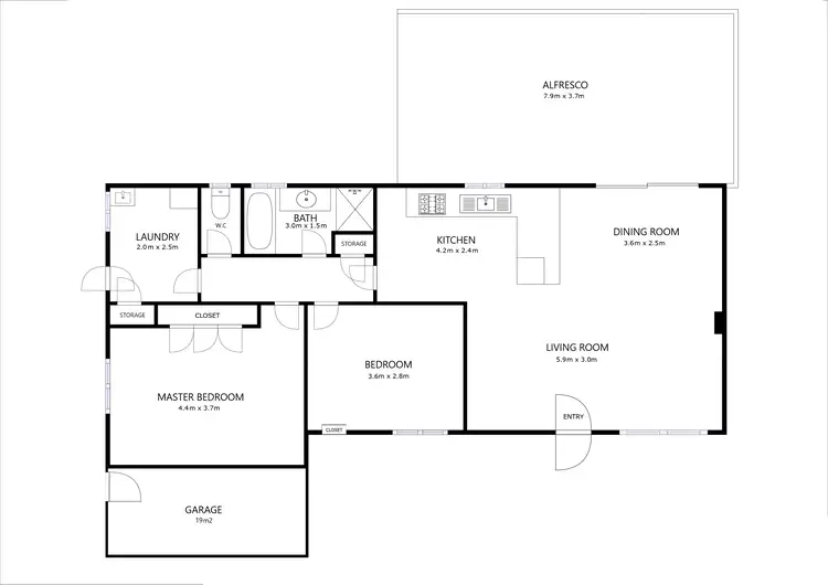 Floorplan of Homely unit listing, 2/440 Union Road, Lavington NSW 2641